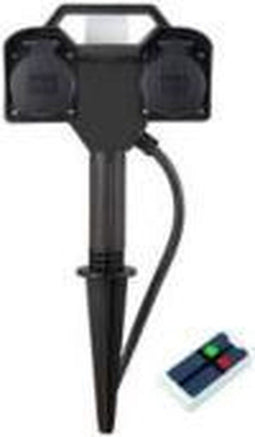 Extralux stopcontact op spike met afstandbediening IP 44