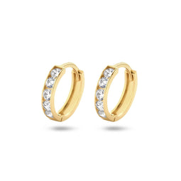 Marie Celeste - Klapoorringen - Zirkonia 9x2mm - Goud