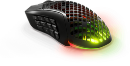 Steelseries Aerox 9 Wireless - Gamingmuis - Ultra lichtgewicht 89 g - 18 programmeerbare knoppen - Draadloos (Bluetooth/2,4-GHz) - IP54 (2023)