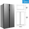 Midea MERS530FGE02 Amerikaanse Koelkast RVS - 548 Liter
