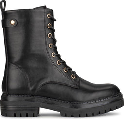 POSH by Poelman TESS - Dames Veterlaarzen - Zwart met goud - Maat 37