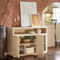 SoBuy FSB80-MI - Keukenkastje - 3 Deuren - 120 x 40 x 85 cm - Beige