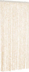 vidaXL - Vliegengordijn - 56x185 - cm - chenille - beige - en - wit