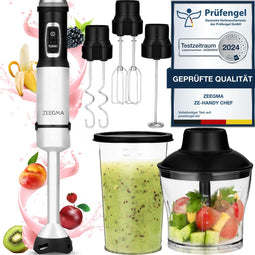 Zeegma Handy Chef - Staafmixer 5in1 - 1500W met turbofunctie - Zwart