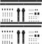 vidaXL - Hardwaresets - voor - schuifdeuren - 2 - st - 183 - cm - staal - zwart