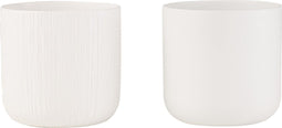 J-Line bloempot Gen - keramiek - wit - extra large - 2 stuks - Ø 21 cm