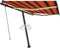 vidaXL - Luifel - automatisch - met - LED - windsensor - 350x250 - cm - oranje - bruin