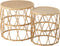 J-Line bijzettafel Golf Patroon - rotan - naturel - set van 2