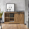 SoBuy FSB60-BR - Onderkast - Bruine Buffetkast met Schuifdeur en Wielen - 120 x 40 x 70 cm