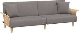 vidaXL - Slaapbank - met - armleuningen - stof - taupe
