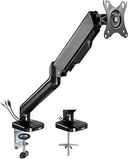 Monitorbeugel gasveer - monitorarm - USB 2.0 en multimediapoort - draaibaar kantelbaar roteerbaar