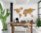 Wooden Amsterdam Wereldkaart - Muurdecoratie - Eikenhout - 150 x 75 cm
