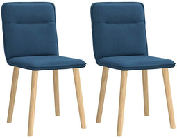 vidaXL - Eetkamerstoelen - 2 - st - stof - blauw