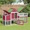 vidaXL - Kippenhok - 186,5x58,5x113 - cm - massief - grenenhout - rood