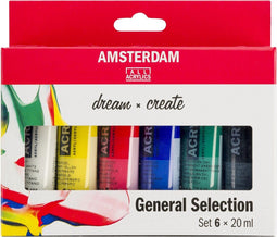 Amsterdam Standard Series - Acrylverf set - 6 x 20 ml tubes - Assorti (6 stuks)