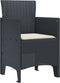 vidaXL - Tuinstoelen - met - Kussens - 4 - Stuks - Anthraciet - Poly - Rattan