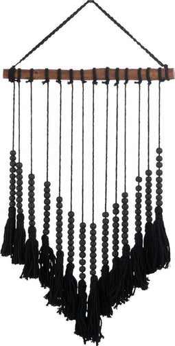 J-Line hanger Pompon - katoen - zwart
