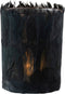 J-Line theelichthouder Veren - glas - zwart - large - 2 stuks