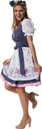 Dressforfun Mini-dirndl Garching - Verkleedkleding - Aansluitend met schort - Blauw/wit - XL