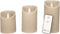 Anna's Collection LED stompkaarsen - set van 3 - bewegende LED-vlam - taupe (3 st)