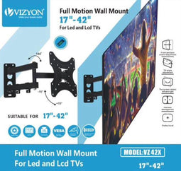 Vizyon VZ 42X - Universele Monitor Muurbeugel - Kantelbaar tot 6° - Zwart