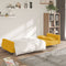 vidaXL - Slaapbank - 2-zits - met - 2 - kussens - stof - geel