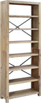 vidaXL - Boekenkast - met - 7 - schappen - 80x30x200 - cm - massief - acaciahout
