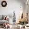 vidaXL - Kunstkerstboom - met - sneeuw - smal - 150 - cm - PVC - groen