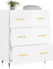 vidaXL - Dressoir - 69,5x34x90 - cm - bewerkt - hout - hoogglans - wit