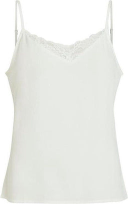 VILA VIMERO - LACE SINGLET - V-hals - Snow white