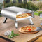BIGHORN Gas Pizza Oven - Buiten - Edelstaal - 30.5cm pizzasteen - Temperatuur tot 460° - Met Gasdrukregelaarset 30 mbar & Slang 50 cm - Draagtas