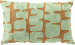 Dutch Decor AMY - Kussenhoes 30x50 cm - geweven grafische print - Cameo - groen en bruin - met rits