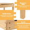 COSTWAY 2-in-1 kindertafel - omkeerbaar tafelblad - speeltafel van grenenhout met opbergruimte - natuur