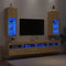 vidaXL - Tv-meubels - met - LED-verlichting - 2 - st - 30,5x30x90 - cm - sonoma - eiken