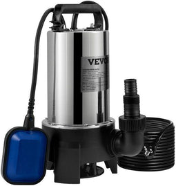 VEVOR Dompelpomp 1100W - Vuilwaterpomp 333,3l/min - IPX8 - ZilverZwart