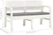 vidaXL - Tuinbank - 2-zits - met - kussens - 120 - cm - kunststof - wit