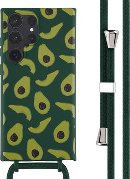 iMoshion Hoesje Geschikt voor Samsung Galaxy S23 Ultra Hoesje Met Koord - iMoshion Siliconen design hoesje met koord - Groen / Avocado Green