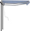 vidaXL - Luifel - handmatig - uittrekbaar - met - palen - 3,5x2,5 - m - blauw - en - wit