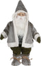 House of Seasons Kerstman Kerstmis Figuur - 32x16x60 cm - Grijs
