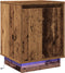 vidaXL - Nachtkastje - met - LED-verlichting - - - Oud - Hout - 39x34,5x50 - cm