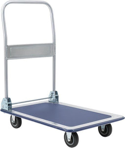BRASQ Plateauwagen Inklapbaar - Transportkar - Draagvermogen 150 KG - Stalen frame - Zilver