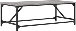 vidaXL - Salontafel - 100x50x35 - cm - bewerkt - hout - grijs - sonoma