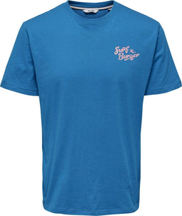 ONLY & SONS - ILLUSION REG SS - T-shirt - Maat S - Methyl Blue
