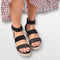 POSH by Poelman LONA - Dames Sandalen - Gespsluiting met dierenprint - Zwart (maat 38)