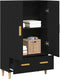 vidaXL - Highboard - in - Zwart - Eiken, - 70x31x115 - cm, - Gemaakt - van - Bewerkt - Hout