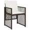 Tuinstoelen 4 st met kussens poly rattan bruin