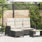 vidaXL - Verstelbare - tuinbank - met - kussens - L-vormig - poly - rattan - zwart