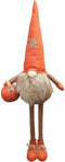 House of Seasons Decoratieve verstelbaar Herfst kabouter, gnoom Oranje L37 x B19 x H 61 t/m 90cm