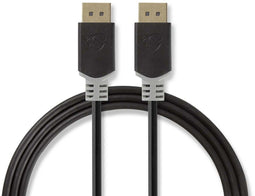 Nedis CCBW37014AT20 - DisplayPort-kabel 1.4 - 8K resolutie - Grijs