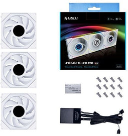 Lian Li Uni Fan TL LCD - Case fan 120mm met RGB en LCD-scherm - Wit (3-pack)